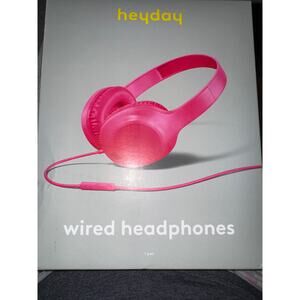 Brand New Heyday Pink Wired Headphones With Microphone